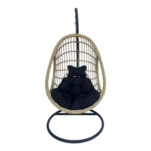 pak-368-000008-2 ΚΟΥΝΙΑ ΦΩΛΙΑ ΜΕ ΒΑΣΗ CUNGO PAKOWORLD ΜΕΤΑΛΛΟ ΜΑΥΡΟ- PE RATTAN ΜΠΕΖ ΜΕ ΜΑΥΡΟ ΜΑΞΙΛΑΡΙ 125X105X195ΕΚ