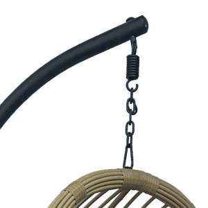 pak-368-000008-4 ΚΟΥΝΙΑ ΦΩΛΙΑ ΜΕ ΒΑΣΗ CUNGO PAKOWORLD ΜΕΤΑΛΛΟ ΜΑΥΡΟ- PE RATTAN ΜΠΕΖ ΜΕ ΜΑΥΡΟ ΜΑΞΙΛΑΡΙ 125X105X195ΕΚ