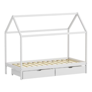 pak-370-000005-2 ΠΑΙΔΙΚΟ ΚΡΕΒΑΤΙ MELLIN Τ.MONTESSORI ΜΕ 2 ΣΥΡΤΑΡΙΑ PAKOWORLD ΞΥΛΟ ΠΕΥΚΟΥ ΣΕ ΛΕΥΚΗ ΑΠΟΧΡΩΣΗ 90X190ΕΚ