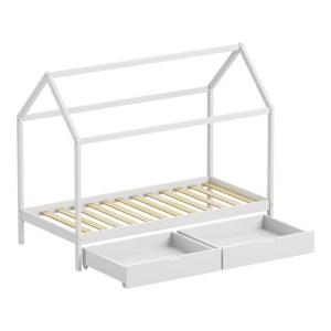 pak-370-000005-3 ΠΑΙΔΙΚΟ ΚΡΕΒΑΤΙ MELLIN Τ.MONTESSORI ΜΕ 2 ΣΥΡΤΑΡΙΑ PAKOWORLD ΞΥΛΟ ΠΕΥΚΟΥ ΣΕ ΛΕΥΚΗ ΑΠΟΧΡΩΣΗ 90X190ΕΚ