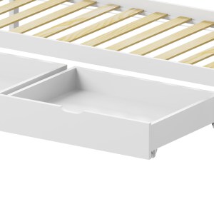 pak-370-000005-6 ΠΑΙΔΙΚΟ ΚΡΕΒΑΤΙ MELLIN Τ.MONTESSORI ΜΕ 2 ΣΥΡΤΑΡΙΑ PAKOWORLD ΞΥΛΟ ΠΕΥΚΟΥ ΣΕ ΛΕΥΚΗ ΑΠΟΧΡΩΣΗ 90X190ΕΚ