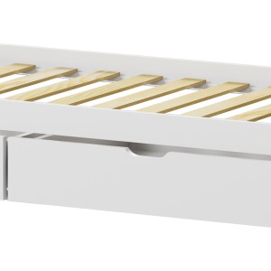 pak-370-000005-7 ΠΑΙΔΙΚΟ ΚΡΕΒΑΤΙ MELLIN Τ.MONTESSORI ΜΕ 2 ΣΥΡΤΑΡΙΑ PAKOWORLD ΞΥΛΟ ΠΕΥΚΟΥ ΣΕ ΛΕΥΚΗ ΑΠΟΧΡΩΣΗ 90X190ΕΚ