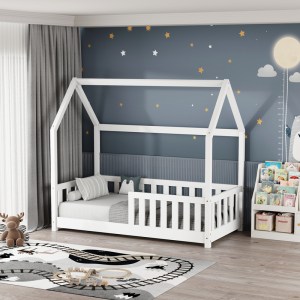 pak-370-000007-1 ΠΑΙΔΙΚΟ ΚΡΕΒΑΤΙ BAMBIE ΜΕ ΚΙΓΚΛΙΔΩΜΑ Τ.MONTESSORI PAKOWORLD ΞΥΛΟ ΠΕΥΚΟΥ ΣΕ ΛΕΥΚΗ ΑΠΟΧΡΩΣΗ 70X140ΕΚ