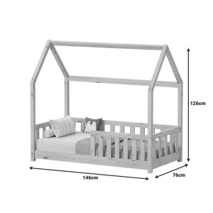 pak-370-000007-8 ΠΑΙΔΙΚΟ ΚΡΕΒΑΤΙ BAMBIE ΜΕ ΚΙΓΚΛΙΔΩΜΑ Τ.MONTESSORI PAKOWORLD ΞΥΛΟ ΠΕΥΚΟΥ ΣΕ ΛΕΥΚΗ ΑΠΟΧΡΩΣΗ 70X140ΕΚ