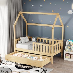 pak-370-000008-1 ΠΑΙΔΙΚΟ ΚΡΕΒΑΤΙ BENDINA Τ.MONTESSORI ΜΕ ΣΥΡΤΑΡΙ PAKOWORLD ΞΥΛΟ ΠΕΥΚΟΥ ΣΕ ΦΥΣΙΚΗ ΑΠΟΧΡΩΣΗ 70X140ΕΚ