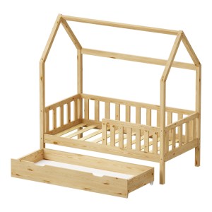 pak-370-000008-3 ΠΑΙΔΙΚΟ ΚΡΕΒΑΤΙ BENDINA Τ.MONTESSORI ΜΕ ΣΥΡΤΑΡΙ PAKOWORLD ΞΥΛΟ ΠΕΥΚΟΥ ΣΕ ΦΥΣΙΚΗ ΑΠΟΧΡΩΣΗ 70X140ΕΚ