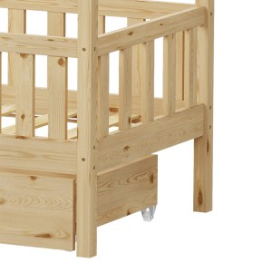 pak-370-000008-7 ΠΑΙΔΙΚΟ ΚΡΕΒΑΤΙ BENDINA Τ.MONTESSORI ΜΕ ΣΥΡΤΑΡΙ PAKOWORLD ΞΥΛΟ ΠΕΥΚΟΥ ΣΕ ΦΥΣΙΚΗ ΑΠΟΧΡΩΣΗ 70X140ΕΚ