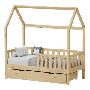 pak-370-000008 ΠΑΙΔΙΚΟ ΚΡΕΒΑΤΙ BENDINA Τ.MONTESSORI ΜΕ ΣΥΡΤΑΡΙ PAKOWORLD ΞΥΛΟ ΠΕΥΚΟΥ ΣΕ ΦΥΣΙΚΗ ΑΠΟΧΡΩΣΗ 70X140ΕΚ