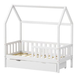 pak-370-000009-2 ΠΑΙΔΙΚΟ ΚΡΕΒΑΤΙ BENDINA Τ.MONTESSORI ΜΕ ΣΥΡΤΑΡΙ PAKOWORLD ΞΥΛΟ ΠΕΥΚΟΥ ΣΕ ΛΕΥΚΗ ΑΠΟΧΡΩΣΗ 70X140ΕΚ