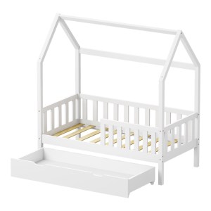 pak-370-000009-3 ΠΑΙΔΙΚΟ ΚΡΕΒΑΤΙ BENDINA Τ.MONTESSORI ΜΕ ΣΥΡΤΑΡΙ PAKOWORLD ΞΥΛΟ ΠΕΥΚΟΥ ΣΕ ΛΕΥΚΗ ΑΠΟΧΡΩΣΗ 70X140ΕΚ