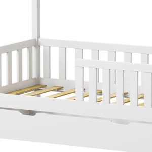 pak-370-000009-7 ΠΑΙΔΙΚΟ ΚΡΕΒΑΤΙ BENDINA Τ.MONTESSORI ΜΕ ΣΥΡΤΑΡΙ PAKOWORLD ΞΥΛΟ ΠΕΥΚΟΥ ΣΕ ΛΕΥΚΗ ΑΠΟΧΡΩΣΗ 70X140ΕΚ