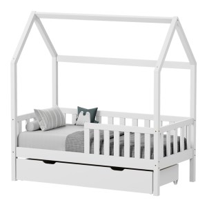 pak-370-000009 ΠΑΙΔΙΚΟ ΚΡΕΒΑΤΙ BENDINA Τ.MONTESSORI ΜΕ ΣΥΡΤΑΡΙ PAKOWORLD ΞΥΛΟ ΠΕΥΚΟΥ ΣΕ ΛΕΥΚΗ ΑΠΟΧΡΩΣΗ 70X140ΕΚ
