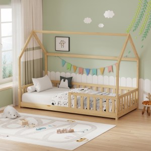 pak-370-000010-1 ΠΑΙΔΙΚΟ ΚΡΕΒΑΤΙ CALLAN Τ.MONTESSORI ΜΕ ΚΙΓΚΛΙΔΩΜΑ PAKOWORLD ΞΥΛΟ ΠΕΥΚΟΥ ΣΕ ΦΥΣΙΚΗ ΑΠΟΧΡΩΣΗ 90X190ΕΚ
