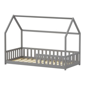 pak-370-000012-2 ΠΑΙΔΙΚΟ ΚΡΕΒΑΤΙ CALLAN Τ.MONTESSORI ΜΕ ΚΙΓΚΛΙΔΩΜΑ PAKOWORLD ΞΥΛΟ ΠΕΥΚΟΥ ΣΕ ΓΚΡΙ ΑΠΟΧΡΩΣΗ 90X190ΕΚ