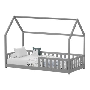 pak-370-000012 ΠΑΙΔΙΚΟ ΚΡΕΒΑΤΙ CALLAN Τ.MONTESSORI ΜΕ ΚΙΓΚΛΙΔΩΜΑ PAKOWORLD ΞΥΛΟ ΠΕΥΚΟΥ ΣΕ ΓΚΡΙ ΑΠΟΧΡΩΣΗ 90X190ΕΚ