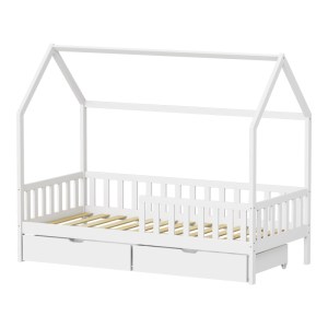 pak-370-000014-2 ΠΑΙΔΙΚΟ ΚΡΕΒΑΤΙ PICCOLO Τ.MONTESSORI ΜΕ 2 ΣΥΡΤΑΡΙΑ PAKOWORLD ΞΥΛΟ ΠΕΥΚΟΥ ΣΕ ΛΕΥΚΗ ΑΠΟΧΡΩΣΗ 90X190ΕΚ