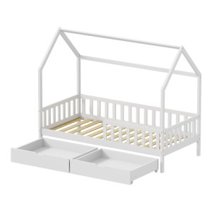 pak-370-000014-3 ΠΑΙΔΙΚΟ ΚΡΕΒΑΤΙ PICCOLO Τ.MONTESSORI ΜΕ 2 ΣΥΡΤΑΡΙΑ PAKOWORLD ΞΥΛΟ ΠΕΥΚΟΥ ΣΕ ΛΕΥΚΗ ΑΠΟΧΡΩΣΗ 90X190ΕΚ