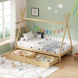 pak-370-000018-1 ΠΑΙΔΙΚΟ ΚΡΕΒΑΤΙ LALITTO Τ.MONTESSORI ΜΕ 2 ΣΥΡΤΑΡΙΑ Τ.MONTESSORI  PAKOWORLD ΞΥΛΟ ΠΕΥΚΟΥ ΣΕ ΦΥΣΙΚΗ ΑΠΟΧΡΩΣΗ 90X190ΕΚ