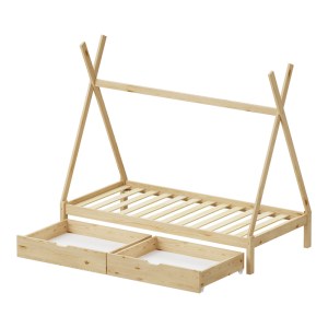 pak-370-000018-3 ΠΑΙΔΙΚΟ ΚΡΕΒΑΤΙ LALITTO Τ.MONTESSORI ΜΕ 2 ΣΥΡΤΑΡΙΑ Τ.MONTESSORI  PAKOWORLD ΞΥΛΟ ΠΕΥΚΟΥ ΣΕ ΦΥΣΙΚΗ ΑΠΟΧΡΩΣΗ 90X190ΕΚ