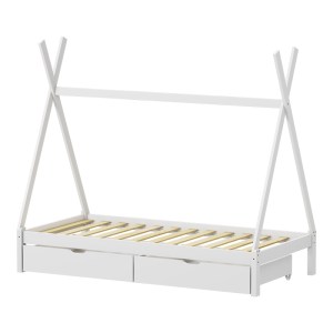 pak-370-000019-2 ΠΑΙΔΙΚΟ ΚΡΕΒΑΤΙ LALITTO Τ.MONTESSORI ΜΕ 2 ΣΥΡΤΑΡΙΑ PAKOWORLD ΞΥΛΟ ΠΕΥΚΟΥ ΣΕ ΛΕΥΚΗ ΑΠΟΧΡΩΣΗ 90X190ΕΚ