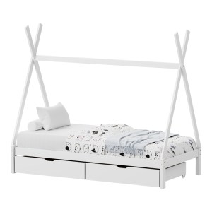 pak-370-000019 ΠΑΙΔΙΚΟ ΚΡΕΒΑΤΙ LALITTO Τ.MONTESSORI ΜΕ 2 ΣΥΡΤΑΡΙΑ PAKOWORLD ΞΥΛΟ ΠΕΥΚΟΥ ΣΕ ΛΕΥΚΗ ΑΠΟΧΡΩΣΗ 90X190ΕΚ