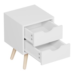 pak-370-000025-4 ΚΟΜΟΔΙΝΟ SELMA PAKOWORLD ΞΥΛΟ ΠΕΥΚΟΥ ΣΕ ΛΕΥΚΗ ΑΠΟΧΡΩΣΗ 29.7X29.7X45ΕΚ