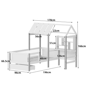 pak-370-000030-8 ΠΑΙΔΙΚΟ ΚΡΕΒΑΤΙ BEDRIA PAKOWORLD Τ.MONTESSORI ΞΥΛΟ ΣΕ ΛΕΥΚΗ-ΦΥΣΙΚΗ ΑΠΟΧΡΩΣΗ 190X90ΕΚ