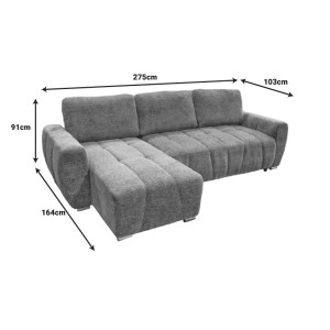 pak-371-000002-7 ΓΩΝΙΑΚΟΣ ΚΑΝΑΠΕΣ-ΚΡΕΒΑΤΙ ΔΕΞΙΑ ΓΩΝΙΑ VIVAD PAKOWORLD ΥΦΑΣΜΑ ΣΕ ΜΕΝΤΑ ΑΠΟΧΡΩΣΗ 275X164X91ΕΚ