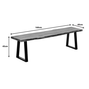 pak-372-000014-5 ΠΑΓΚΑΚΙ MILES SLIM PAKOWORLD  ΜΑΣΙΦ ΞΥΛΟ ΑΚΑΚΙΑΣ ΣΕ ΦΥΣΙΚΗ ΑΠΟΧΡΩΣΗ ΜΕ ΜΑΥΡΑ ΜΕΤΑΛΛΙΚΑ ΠΟΔΙΑ 160X40X45ΕΚ