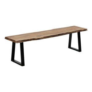 pak-372-000014 ΠΑΓΚΑΚΙ MILES SLIM PAKOWORLD  ΜΑΣΙΦ ΞΥΛΟ ΑΚΑΚΙΑΣ ΣΕ ΦΥΣΙΚΗ ΑΠΟΧΡΩΣΗ ΜΕ ΜΑΥΡΑ ΜΕΤΑΛΛΙΚΑ ΠΟΔΙΑ 160X40X45ΕΚ