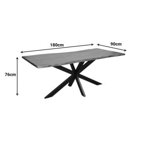 pak-372-000024-4 ΤΡΑΠΕΖΙ LENOUA PAKOWORLD ΜΑΣΙΦ ΞΥΛΟ ΑΚΑΚΙΑΣ ΠΑΧΟΥΣ 3.7-4ΕΚ ΣΕ ΚΑΡΥΔΙ ΑΠΟΧΡΩΣΗ ΜΕ ΜΑΥΡΑ ΜΕΤΑΛΛΙΚΑ ΠΟΔΙΑ 180X90X76ΕΚ
