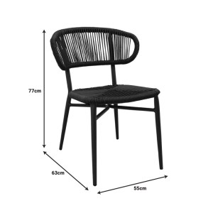 pak-373-000013-6 ΚΑΡΕΚΛΑ ΑΛΟΥΜΙΝΙΟΥ-PE RATTAN AGUS PAKOWORLD ΣΤΟΙΒΑΖΟΜΕΝΗ ΣΕ ΛΕΥΚΗ ΑΠΟΧΡΩΣΗ 55X63X77ΕΚ