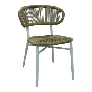 pak-373-000013 ΚΑΡΕΚΛΑ ΑΛΟΥΜΙΝΙΟΥ-PE RATTAN AGUS PAKOWORLD ΣΤΟΙΒΑΖΟΜΕΝΗ ΣΕ ΛΕΥΚΗ ΑΠΟΧΡΩΣΗ 55X63X77ΕΚ