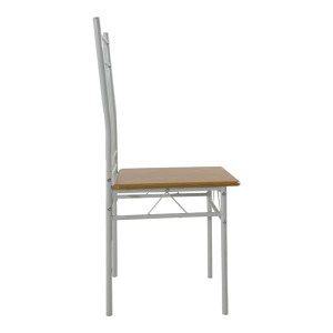 pak-374-000001-5 ΤΡΑΠΕΖΑΡΙΑ ROZA II PAKOWORLD ΣΕΤ 5ΤΜΧ MDF ΣΕ ΦΥΣΙΚΗ ΑΠΟΧΡΩΣΗ ΜΕ ΛΕΥΚΑ ΜΕΤΑΛΛΙΚΑ ΠΟΔΙΑ 110X60X74ΕΚ