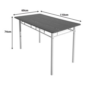 pak-374-000001-9 ΤΡΑΠΕΖΑΡΙΑ ROZA II PAKOWORLD ΣΕΤ 5ΤΜΧ MDF ΣΕ ΦΥΣΙΚΗ ΑΠΟΧΡΩΣΗ ΜΕ ΛΕΥΚΑ ΜΕΤΑΛΛΙΚΑ ΠΟΔΙΑ 110X60X74ΕΚ