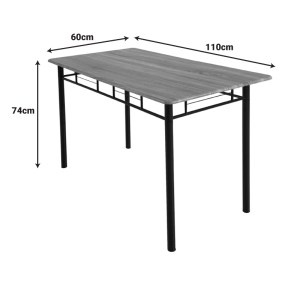 pak-374-000002-11 ΤΡΑΠΕΖΑΡΙΑ ROZA II PAKOWORLD ΣΕΤ 5ΤΜΧ MDF ΣΕ ΓΚΡΙ ΑΠΟΧΡΩΣΗ ΜΕ ΓΚΡΙ ΜΕΤΑΛΛΙΚΑ ΠΟΔΙΑ 110X60X74ΕΚ
