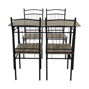 pak-374-000002-1 ΤΡΑΠΕΖΑΡΙΑ ROZA II PAKOWORLD ΣΕΤ 5ΤΜΧ MDF ΣΕ ΓΚΡΙ ΑΠΟΧΡΩΣΗ ΜΕ ΓΚΡΙ ΜΕΤΑΛΛΙΚΑ ΠΟΔΙΑ 110X60X74ΕΚ