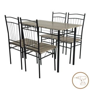 pak-374-000002 ΤΡΑΠΕΖΑΡΙΑ ROZA II PAKOWORLD ΣΕΤ 5ΤΜΧ MDF ΣΕ ΓΚΡΙ ΑΠΟΧΡΩΣΗ ΜΕ ΓΚΡΙ ΜΕΤΑΛΛΙΚΑ ΠΟΔΙΑ 110X60X74ΕΚ