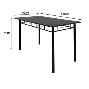 pak-374-000003-12 ΤΡΑΠΕΖΑΡΙΑ ROZA II PAKOWORLD ΣΕΤ 5ΤΜΧ MDF ΣΕ ΜΑΥΡΗ ΑΠΟΧΡΩΣΗ ΜΕ ΜΑΥΡΑ ΜΕΤΑΛΛΙΚΑ ΠΟΔΙΑ 110X60X74ΕΚ