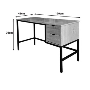 pak-374-000004-3 ΓΡΑΦΕΙΟ ΕΡΓΑΣΙΑΣ RAMEN PAKOWORLD ΣΕ SONOMA ΑΠΟΧΡΩΣΗ ΜΕ ΜΑΥΡΑ ΜΕΤΑΛΛΙΚΑ ΠΟΔΙΑ 120X48X76ΕΚ