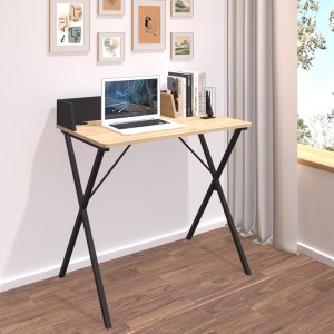 pak-375-000001-1 ΓΡΑΦΕΙΟ ΕΡΓΑΣΙΑΣ ZERVAN PAKOWORLD ΣΕ OAK ΑΠΟΧΡΩΣΗ ΜΕ ΠΟΔΙ ΜΑΥΡΟ ΜΕΤΑΛΛΟ 80X50X84ΕΚ