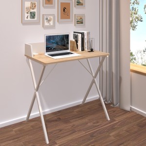 pak-375-000002-1 ΓΡΑΦΕΙΟ ΕΡΓΑΣΙΑΣ ZERVAN PAKOWORLD ΣΕ OAK ΑΠΟΧΡΩΣΗ ΜΕ ΠΟΔΙ ΛΕΥΚΟ ΜΕΤΑΛΛΟ 80X50X84ΕΚ