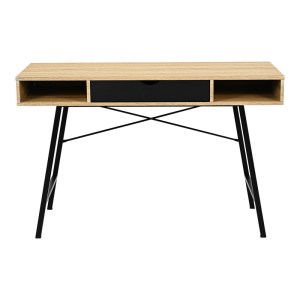 pak-375-000003-3 ΓΡΑΦΕΙΟ ΕΡΓΑΣΙΑΣ YAMIN PAKOWORLD ΣΕ OAK ΑΠΟΧΡΩΣΗ ΜΕ ΠΟΔΙ ΜΑΥΡΟ ΜΕΤΑΛΛΟ 120X48X76ΕΚ