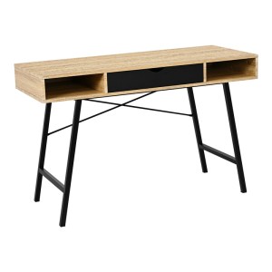 pak-375-000003 ΓΡΑΦΕΙΟ ΕΡΓΑΣΙΑΣ YAMIN PAKOWORLD ΣΕ OAK ΑΠΟΧΡΩΣΗ ΜΕ ΠΟΔΙ ΜΑΥΡΟ ΜΕΤΑΛΛΟ 120X48X76ΕΚ
