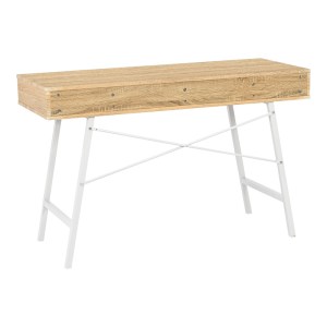 pak-375-000004-2 ΓΡΑΦΕΙΟ ΕΡΓΑΣΙΑΣ YAMIN PAKOWORLD ΣΕ OAK ΑΠΟΧΡΩΣΗ ΜΕ ΠΟΔΙ ΛΕΥΚΟ ΜΕΤΑΛΛΟ 120X48X76ΕΚ
