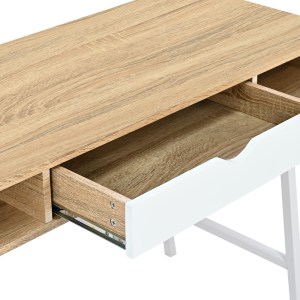 pak-375-000004-4 ΓΡΑΦΕΙΟ ΕΡΓΑΣΙΑΣ YAMIN PAKOWORLD ΣΕ OAK ΑΠΟΧΡΩΣΗ ΜΕ ΠΟΔΙ ΛΕΥΚΟ ΜΕΤΑΛΛΟ 120X48X76ΕΚ
