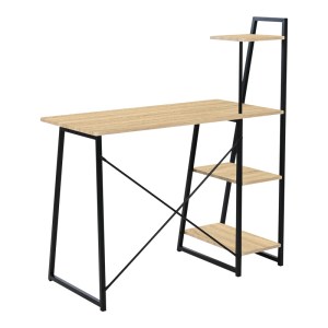 pak-375-000005-2 ΓΡΑΦΕΙΟ ΕΡΓΑΣΙΑΣ DECKSTOR PAKOWORLD ΜΕ ΡΑΦΙΕΡΑ ΣΕ OAK ΑΠΟΧΡΩΣΗ ΜΕ ΠΟΔΙ ΜΑΥΡΟ ΜΕΤΑΛΛΟ 102X50X117ΕΚ