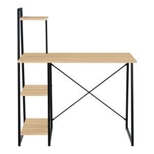 pak-375-000005-3 ΓΡΑΦΕΙΟ ΕΡΓΑΣΙΑΣ DECKSTOR PAKOWORLD ΜΕ ΡΑΦΙΕΡΑ ΣΕ OAK ΑΠΟΧΡΩΣΗ ΜΕ ΠΟΔΙ ΜΑΥΡΟ ΜΕΤΑΛΛΟ 102X50X117ΕΚ