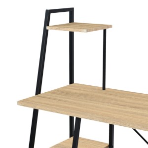 pak-375-000005-4 ΓΡΑΦΕΙΟ ΕΡΓΑΣΙΑΣ DECKSTOR PAKOWORLD ΜΕ ΡΑΦΙΕΡΑ ΣΕ OAK ΑΠΟΧΡΩΣΗ ΜΕ ΠΟΔΙ ΜΑΥΡΟ ΜΕΤΑΛΛΟ 102X50X117ΕΚ