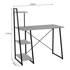 pak-375-000005-5 ΓΡΑΦΕΙΟ ΕΡΓΑΣΙΑΣ DECKSTOR PAKOWORLD ΜΕ ΡΑΦΙΕΡΑ ΣΕ OAK ΑΠΟΧΡΩΣΗ ΜΕ ΠΟΔΙ ΜΑΥΡΟ ΜΕΤΑΛΛΟ 102X50X117ΕΚ